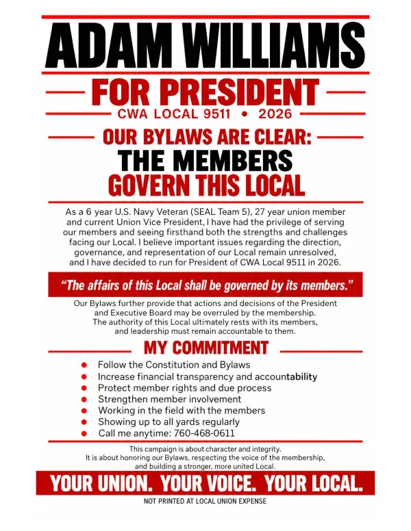 Candidate Adam Williams